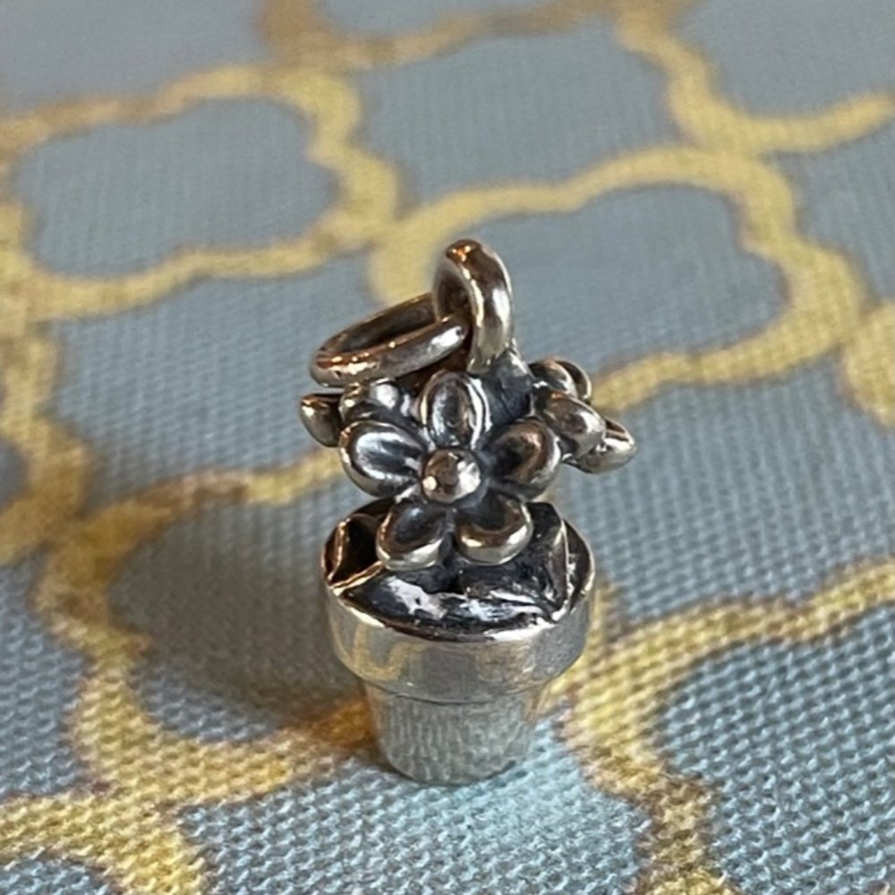 JAMES AVERY GREEN THUMB CHARM POTTED FLOWERS STRONG STAMP UNCUT LOOP